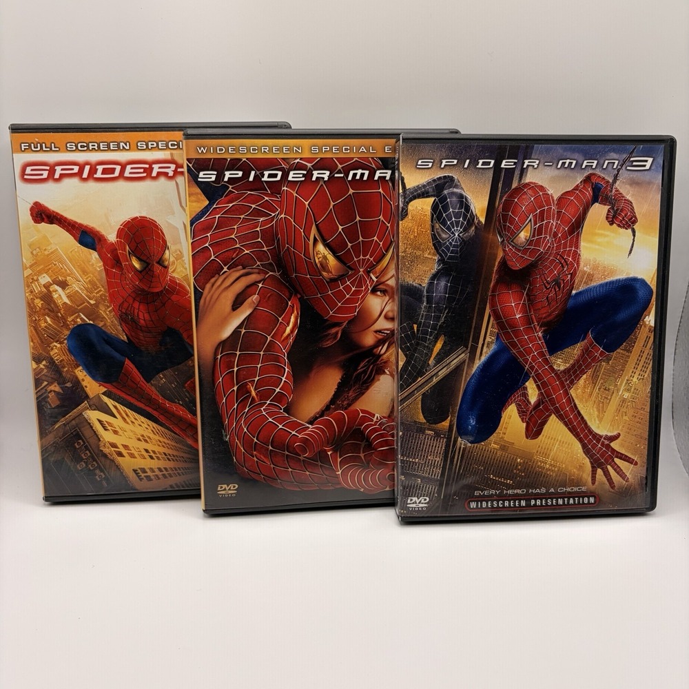 Spider-Man Movie Trilogy 3 Pack 1 2 3 Tobey Maguire Sam Raimi Marvel DVD Set